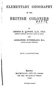 Tapa de Elementary Geography of the British Colonies