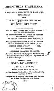 Tapa de Bibliotheca Stanleiana: A Splendid Selection of Rare and Fine Books from the Distinguished ..