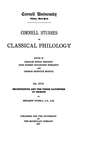Tapa de Cornell Studies in Classical Philology