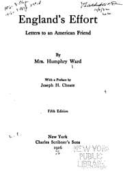 Tapa de England's Effort: Letters to an American Friend