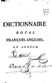Tapa de Dictionnaire royal françois-anglois et anglois-françois, en abrége: en abrégé