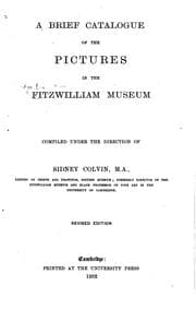 Tapa de A Brief Catalogue of the Pictures in the Fitzwilliam Museum