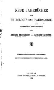 Tapa de Neue Jahrbücher für Philologie und Paedogogik