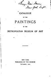 Tapa de Catalogue of the Paintings in the Metropolitan Museum of Art