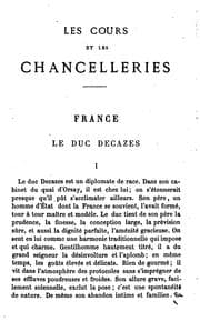 Tapa de Les cours et les chancelleries: impressions et souvenirs