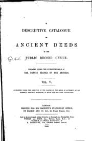 Tapa de A Descriptive Catalogue of Ancient Deeds in the Public Record Office ..