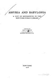 Tapa de Assyria and Babylonia: A List of References in the New York Public Library