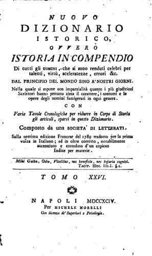 Tapa de Nuovo dizionario istorico