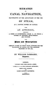 Tapa de Remarks on Canal Navigation, Illustrative of the Advantages of the Use of Steam, as a Moving ..