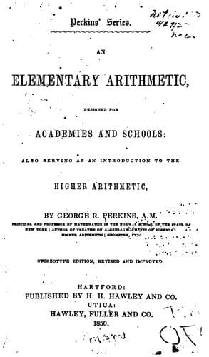 Tapa de An Elementary Arithmetic ...: Serving as an Introduction to the Higher Arithmetic