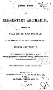 Tapa de An Elementary Arithmetic ...: Serving as an Introduction to the Higher Arithmetic