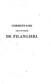 Tapa de Commentaire sur l'ouvrage de Filangieri