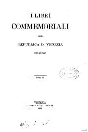Tapa de I libri commemoriali della Republica di Venezia