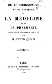Tapa de De l'enseignement et de l'exercice de la médicine et de la pharmacie