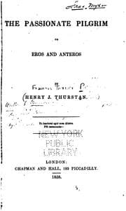 Tapa de The Passionate Pilgrim: Or Eros and Anteros