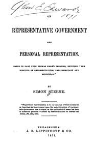 Tapa de On Representative Government and Personal Representation: Based in Part Upon Thomas Hare's ...