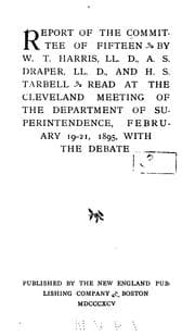 Tapa de Report of the Committee of Fifteen February 19-21,1895