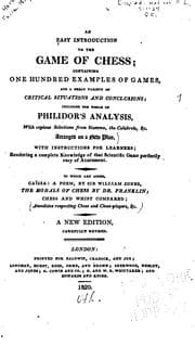 Tapa de An Easy Introduction to the Game of Chess: Containing One Hundred Examples of Games, and a Great ...