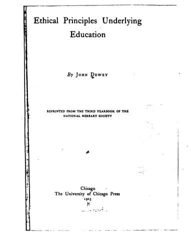 Tapa de Ethical Principles Underlying Education