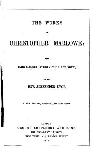 Tapa de The Works of Christopher Marlowe: With Some Account of the Author, and Notes, by the Rev ..