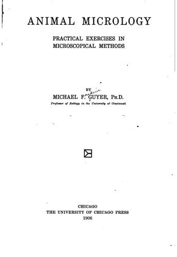 Tapa de Animal Micrology: Practical Exercises in Microscopical Methods