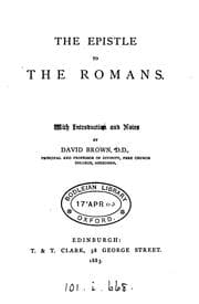 Tapa de The Epistle to the Romans, with intr. and notes by D. Brown