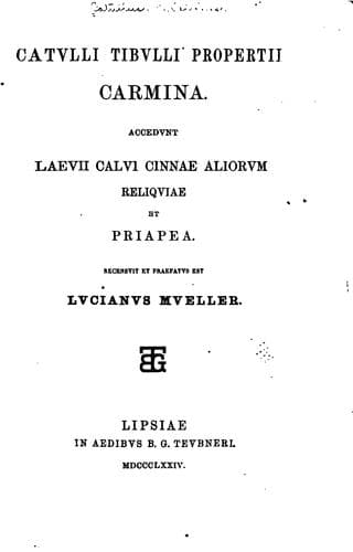 Tapa de Catulli, Tibulli, Propertii Carmina: Accedunt Laevii, Calvi, Cinnae, aliorum ..