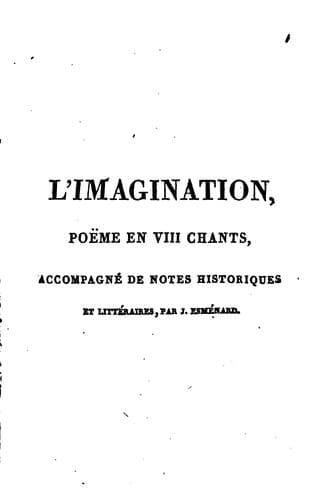 Tapa de L'imagination: poëme