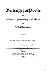 Tapa de Beiträge zur Poesie: Mit besonderer Hinweisung auf Goethe