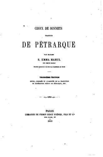 Tapa de Choix de sonnets