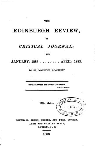 Tapa de The Edinburgh Review: or Critical Journal