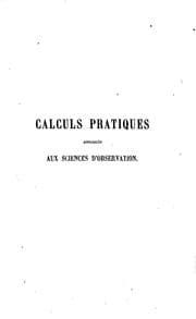 Tapa de Calculs pratiques appliqués aux sciences d'observation par m. Babinet et m. Housel