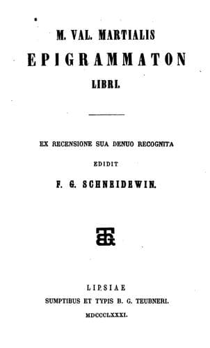 Tapa de Epigrammaton libri