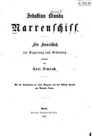 Tapa de Sebastian Brands Narrenschiff: Ein Hausschatz zur Ergetzung und Erbauung, erneuert von Karl Simrock