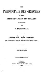 Tapa de Die Philosophie der Griechen in ihrer geschichtlichen Entwicklung