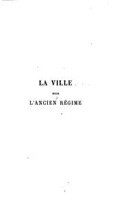 Tapa de La ville sous l'ancien regime