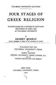 Tapa de Four Stages of Greek Religion: Studies Based on a Course of Lectures ..
