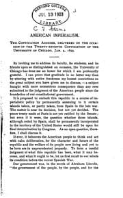 Tapa de American Imperialism: The Convocation Address Delivered on the Occasion of the Twenty-seventh ..