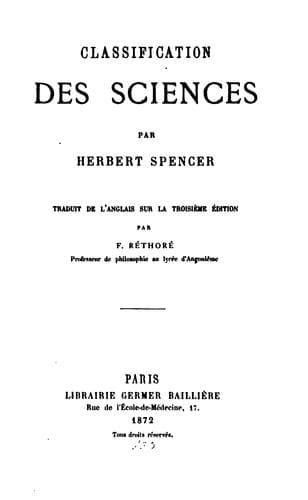 Tapa de Classification des sciences