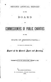 Tapa de Annual Report of the Board of Commissioners of Public Charities