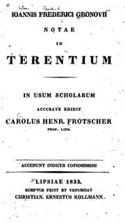 Tapa de Ioannis Frederici Gronovii notae in Terentium