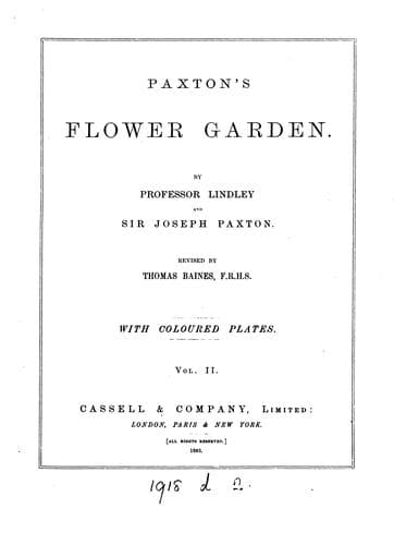 Tapa de Paxton's Flower Garden