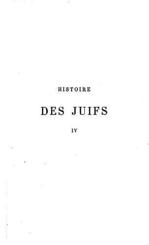 Tapa de Histoire des Juifs