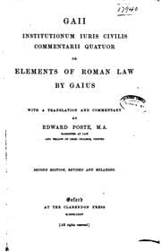 Tapa de Institutionum iuris civilis commentarii quatuor; or Elements of Roman law