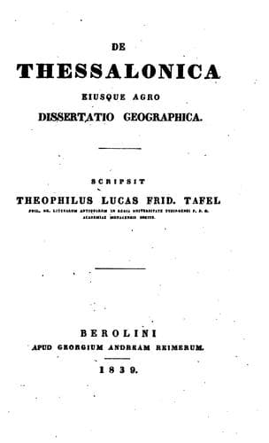 Tapa de De Thessalonica eiusque agro dissertatio geographica