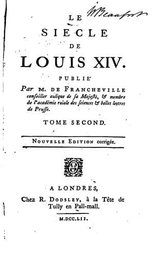 Tapa de Siecle de Louis XIV.