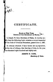 Tapa de The Code of Criminal Procedure of the State of New York: With Notes of ..