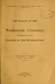 Tapa de The making of the Westminster Confession ..
