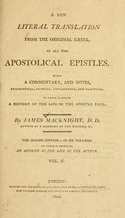 Tapa de A new literal translation from the original Greek, of all the apostolical epistles