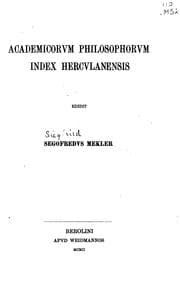 Tapa de Academicorum philosophorum index Herculanensis